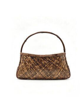 Intangible Cultural Heritage Handwoven Vintage Natural Wild Bamboo Handbag Earth